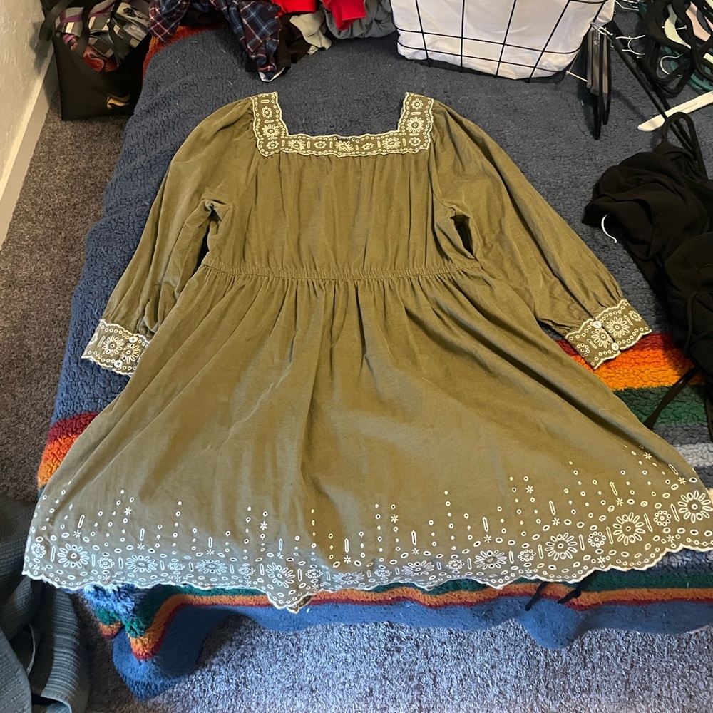 Madewell green corduroy dress XXL